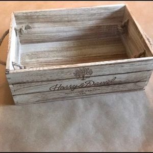 Harry & David Wooden Crate Storage Bin NEW!